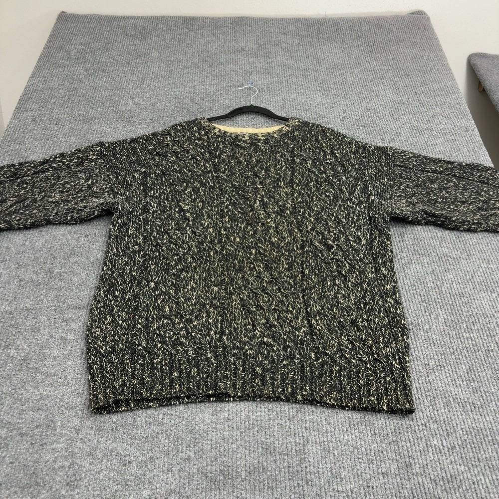 Vintage Gant Sweater Mens XL Black Wool Cable Knit Hand Framed Preppy Classic